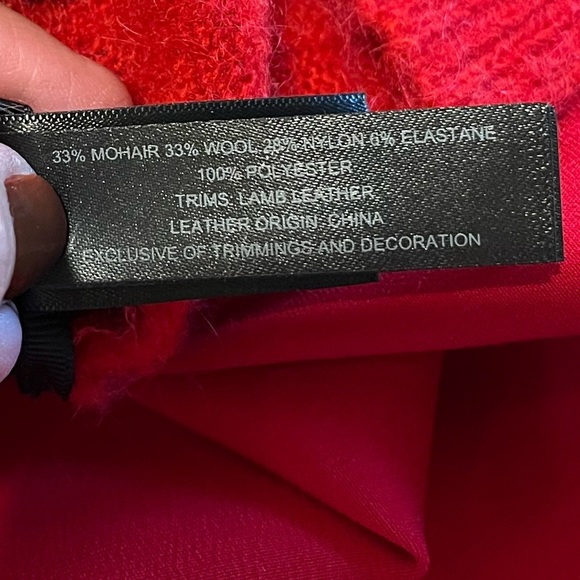 RUDSAK – Red Wool & Mohair Sweater with Leather Details – Size P/ - Picture 5 of 13